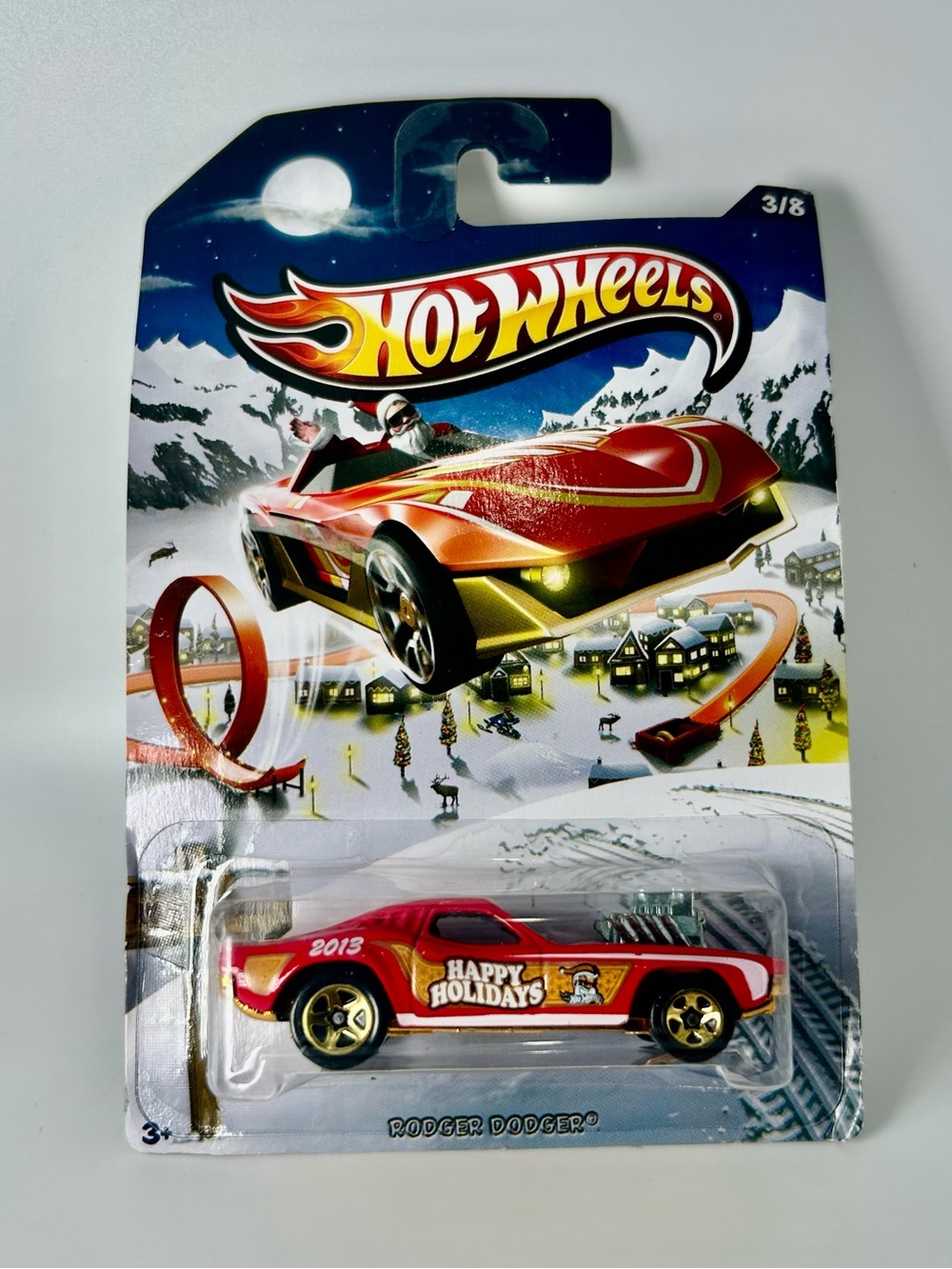 Hot Wheels Rodger Dodger 3/8 Red 2013 Holiday Hot Rods NEW Christmas Edition
